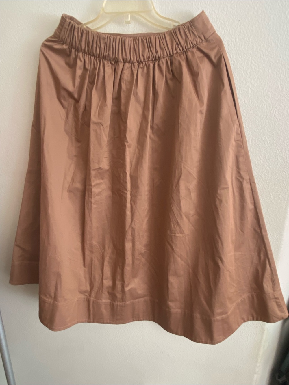 BODEN Isabella Cotton Sateen A-Line Skirt in Camel Brown - Picture 4 of 6